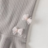 Dave&Bella Toddler Girls Purple/Light Grey Soft Stretchable Pants