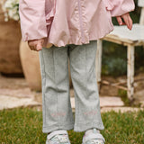 Dave&Bella Toddler Girls Cute Navy Blue/Grey Straight-leg Stretchable Pants