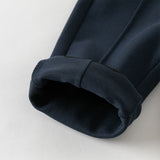 Dave&Bella Toddler Girls Cute Navy Blue/Grey Straight-leg Stretchable Pants