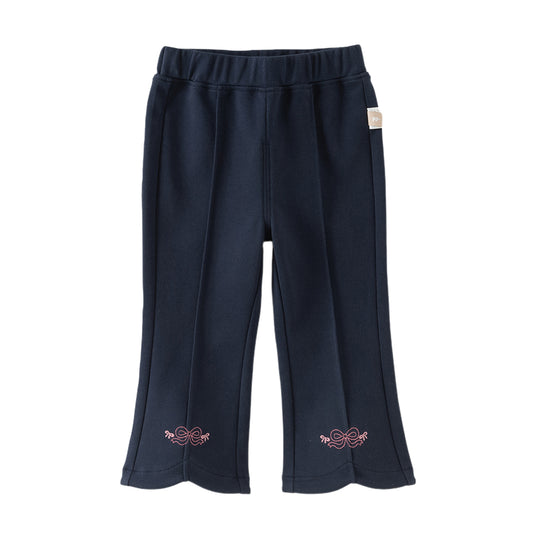 Dave&Bella Toddler Girls Cute Navy Blue/Grey Straight-leg Stretchable Pants
