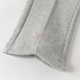Dave&Bella Toddler Girls Cute Navy Blue/Grey Straight-leg Stretchable Pants