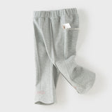 Dave&Bella Toddler Girls Cute Navy Blue/Grey Straight-leg Stretchable Pants