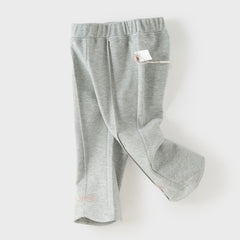 Dave&Bella Toddler Girls Cute Navy Blue/Grey Straight-leg Stretchable Pants
