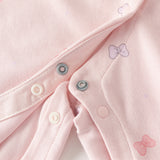 Dave&Bella Baby Girls Cute Pink Bow Print Hooded Rompers