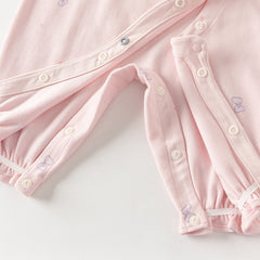 Dave&Bella Baby Girls Cute Pink Bow Print Hooded Rompers