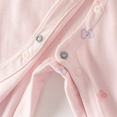 Dave&Bella Baby Girls Cute Pink Bow Print Hooded Rompers