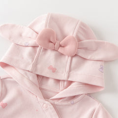 Dave&Bella Baby Girls Cute Pink Bow Print Hooded Rompers