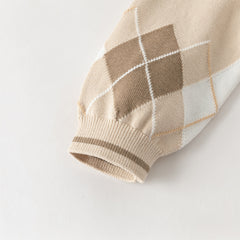 Dave&Bella Toddler Boys Casual Apricot Soft Pure Cotton Sweater Cardigans