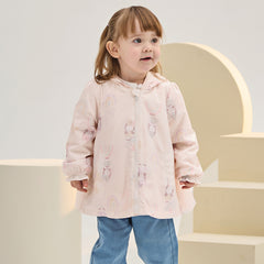 Dave&Bella Toddler Girls Cute Pink Rabbit Outwear Long Sleeve Hooded Mesh Jackets