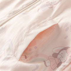 Dave&Bella Toddler Girls Cute Pink Rabbit Outwear Long Sleeve Hooded Mesh Jackets