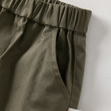 Dave&Bella Toddler Boys Army Green Cotton Casual Loose Pants
