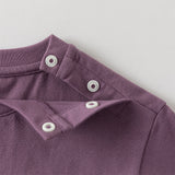Dave&Bella Toddler Boys Purple/Beige Long Sleeve Breathable Cotton T-shirt Tops