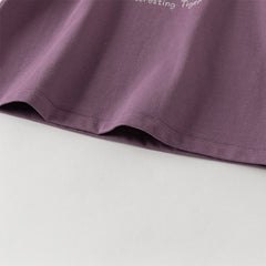 Dave&Bella Toddler Boys Purple/Beige Long Sleeve Breathable Cotton T-shirt Tops