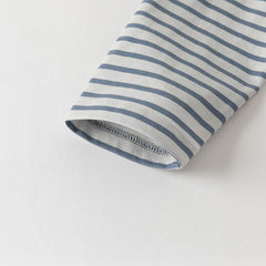 Dave&Bella Toddler Boys Purple/Beige Long Sleeve Breathable Cotton T-shirt Tops