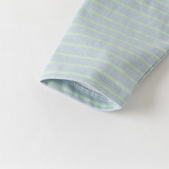 Dave&Bella Toddler Boys Purple/Beige Long Sleeve Breathable Cotton T-shirt Tops