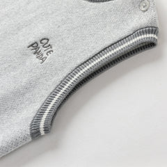 Dave&Bella Toddler Boys Cute Panda Grey Sleeveless Cotton Sweater Tank Tops