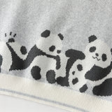 Dave&Bella Toddler Boys Cute Panda Grey Sleeveless Cotton Sweater Tank Tops