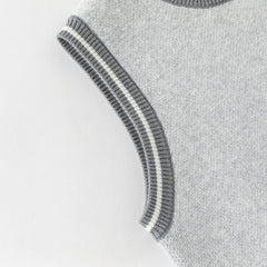 Dave&Bella Toddler Boys Cute Panda Grey Sleeveless Cotton Sweater Tank Tops