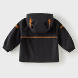 Dave&Bella Toddler Boys/Girls Balck/Purple Waterproof Hooded Fleece Outdoor Jackets