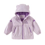 Dave&Bella Toddler Boys/Girls Balck/Purple Waterproof Hooded Fleece Outdoor Jackets
