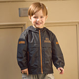 Dave&Bella Toddler Boys/Girls Balck/Purple Waterproof Hooded Fleece Outdoor Jackets