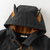 Dave&Bella Toddler Boys/Girls Balck/Purple Waterproof Hooded Fleece Outdoor Jackets