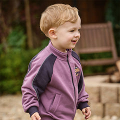 Dave&Bella Toddler Boys Purple Playful Bear Print Turtle Long Sleeve Top Pant Suits