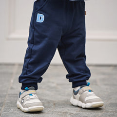 Dave&Bella Toddler Boys Playful Navy Blue T-shirt Pant Suits