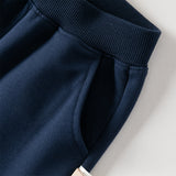 Dave&Bella Toddler Boys Playful Navy Blue T-shirt Pant Suits