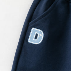 Dave&Bella Toddler Boys Playful Navy Blue T-shirt Pant Suits