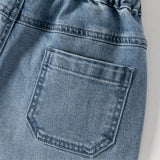 Dave&Bella Toddler Boys Fashion Denim Blue Wide Straight-leg Jeans