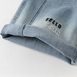 Dave&Bella Toddler Boys Fashion Denim Blue Wide Straight-leg Jeans