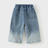 Dave&Bella Toddler Boys Fashion Denim Blue Wide Straight-leg Jeans