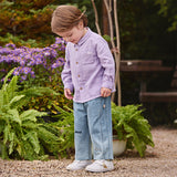 Dave&Bella Toddler Boys Fashion Denim Blue Wide Straight-leg Jeans