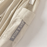 Dave&Bella Toddler Boys Versatile Khaki/Grey Adjustable Loose Pants