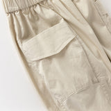 Dave&Bella Toddler Boys Versatile Khaki/Grey Adjustable Loose Pants