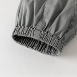 Dave&Bella Toddler Boys Versatile Khaki/Grey Adjustable Loose Pants