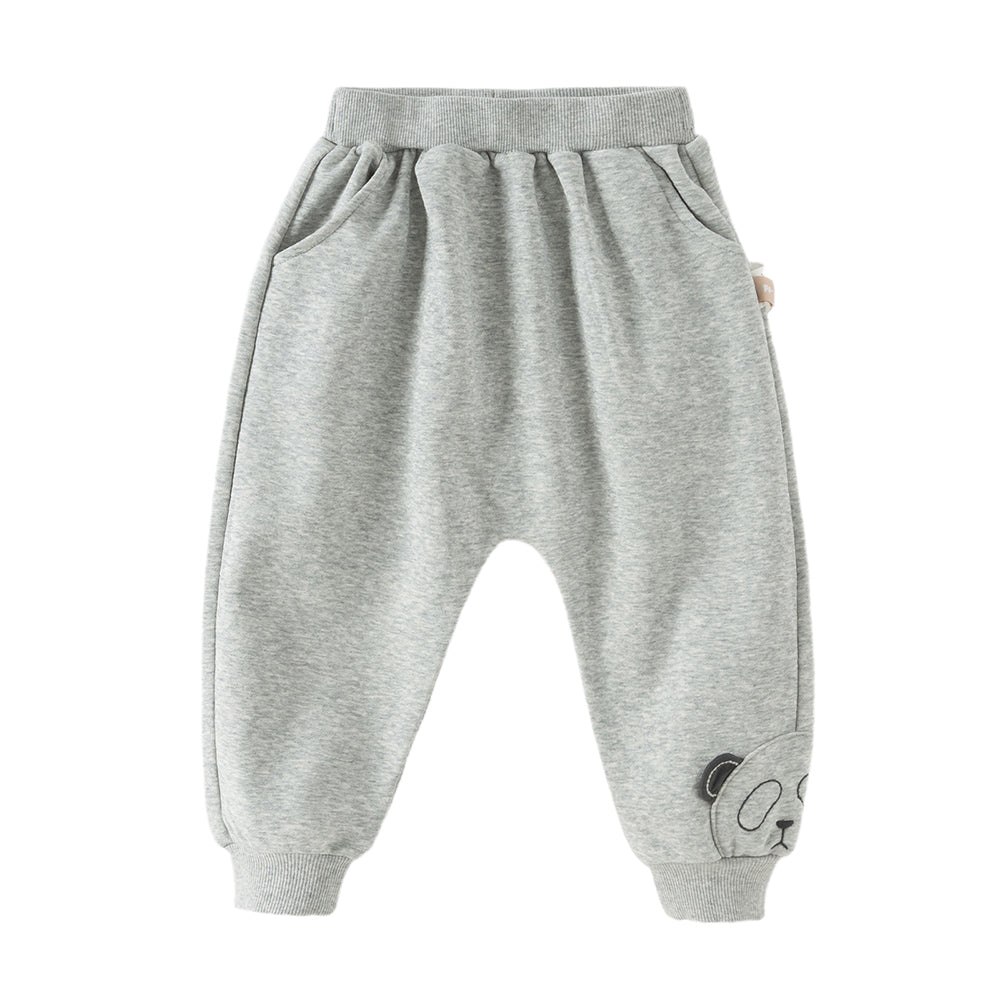 Dave&Bella Toddler Girls Peach Pink/ Light Grey Soft Loose Drawstring Pants