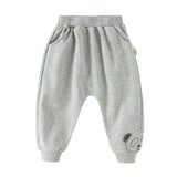 Dave&Bella Toddler Girls Peach Pink/ Light Grey Soft Loose Drawstring Pants