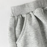 Dave&Bella Toddler Girls Peach Pink/ Light Grey Soft Loose Drawstring Pants