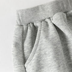 Dave&Bella Toddler Girls Peach Pink/ Light Grey Soft Loose Drawstring Pants