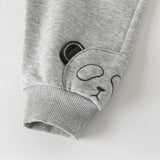 Dave&Bella Toddler Girls Peach Pink/ Light Grey Soft Loose Drawstring Pants