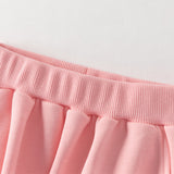 Dave&Bella Toddler Girls Peach Pink/ Light Grey Soft Loose Drawstring Pants
