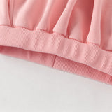 Dave&Bella Toddler Girls Peach Pink/ Light Grey Soft Loose Drawstring Pants