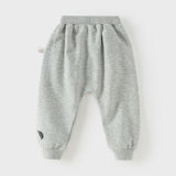 Dave&Bella Toddler Girls Peach Pink/ Light Grey Soft Loose Drawstring Pants