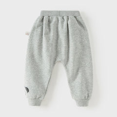 Dave&Bella Toddler Girls Peach Pink/ Light Grey Soft Loose Drawstring Pants