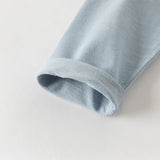 Dave&Bella Toddler Boys Blue/White Classic Round Collar Long Sleeve Cotton T-shirts
