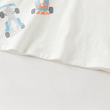 Dave&Bella Toddler Boys Blue/White Classic Round Collar Long Sleeve Cotton T-shirts