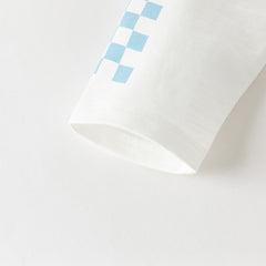 Dave&Bella Toddler Boys Blue/White Classic Round Collar Long Sleeve Cotton T-shirts