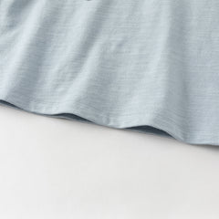 Dave&Bella Toddler Boys Blue/White Classic Round Collar Long Sleeve Cotton T-shirts